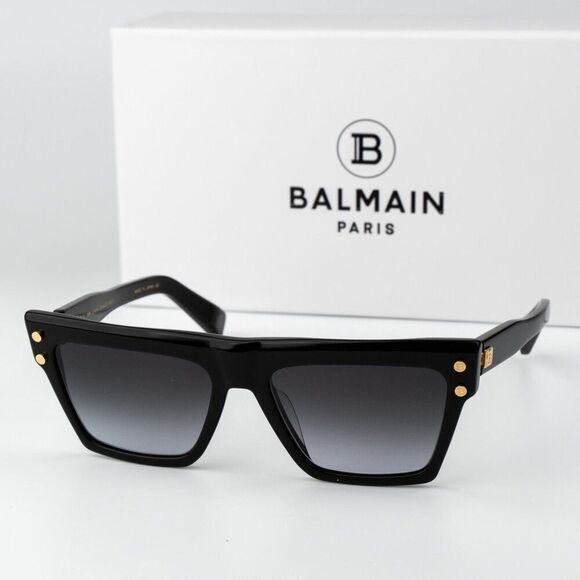 Balmain Women Sunglasses Titanium Black Gold Grey Cat Eye B-V BPS-121A-54 main image 6